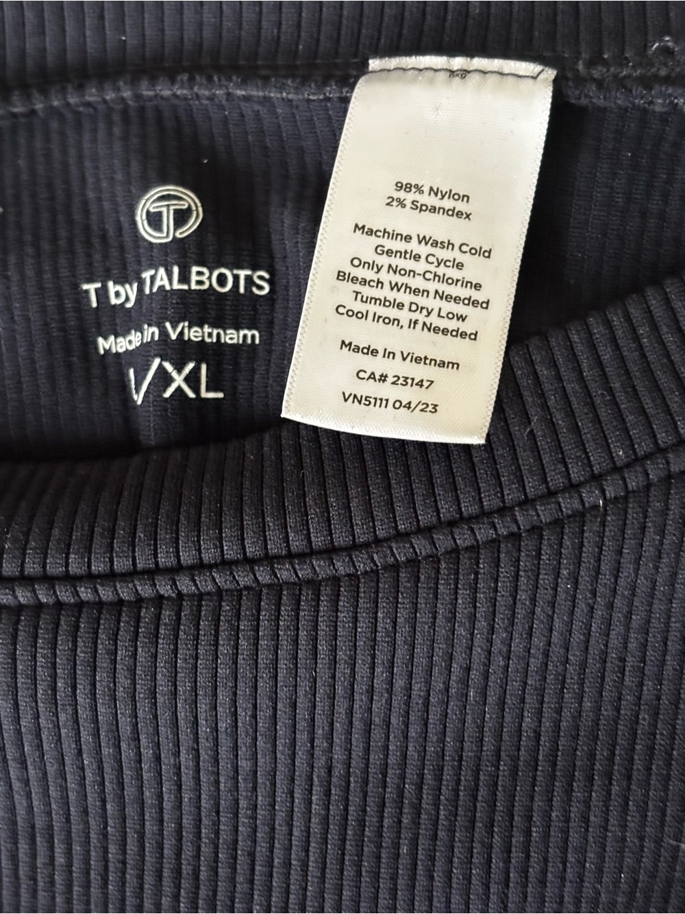 Talbots T by Talbots Seamless Stretch Ribbed Crewneck Long Sleeve Navy Size L/XL - Picture 3 of 3